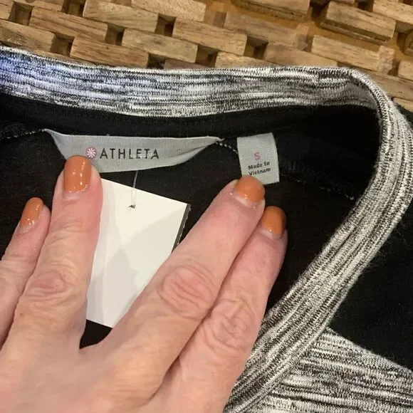 Athleta Color Block Cooldown Workout MIDI-Dress Black, Grey Women Size Small - Picture 7 of 11